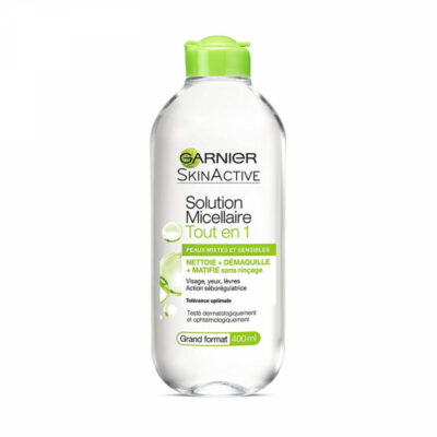 GARNIER Solution Micellaire Matifiante Démaquillante Peaux Mixtes et Sensibles 400ml