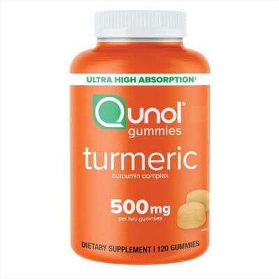 QUNOL Gummies au Curcuma 500 mg, curcumine de Curcuma à ultra-haute absorption, 200 GUMMIES