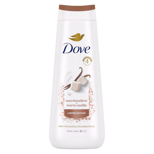 DOVE Gel douche à la guimauve MARSHMALLOW et à la vanille chaude 592 ML
